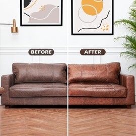 DEWEL Leather Recoloring Balm, Gray Leather Color Restorer for Scratched and Faded, Leather Scratch Remover, Upgrade Leather Repair Kit for Restore Couches, Car Seats, Shoes, Boots