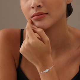 LeCalla 925 Sterling Silver Religious Bracelets for Women | Miraculous Medal & Cross Charm Bracelet | Adjustable Sliding Bolo Bracelet Jewelry Gifts