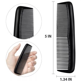 DIMROM Black Comb Set for Men & Women Grooming - 12Pcs Barber Combs Professional Hair