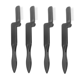 Healeved Eyerow Combs Set 4pcs Metal Eyebrow Comb Fine Pins Eyebrow Spoolie for Women Men