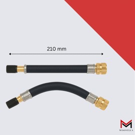 Manovella Tyre Valve Extension 210mm - Flexible Rubber Hose with Heavy Duty Metal Valve for Truck, RV, Bus, Trailer and More - Ideal for Hard to Reach Valves (Pack of 4)