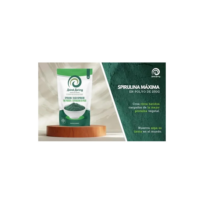 Spirulina Maxima Polvo Spiral Spring 250g Suplemento Natural