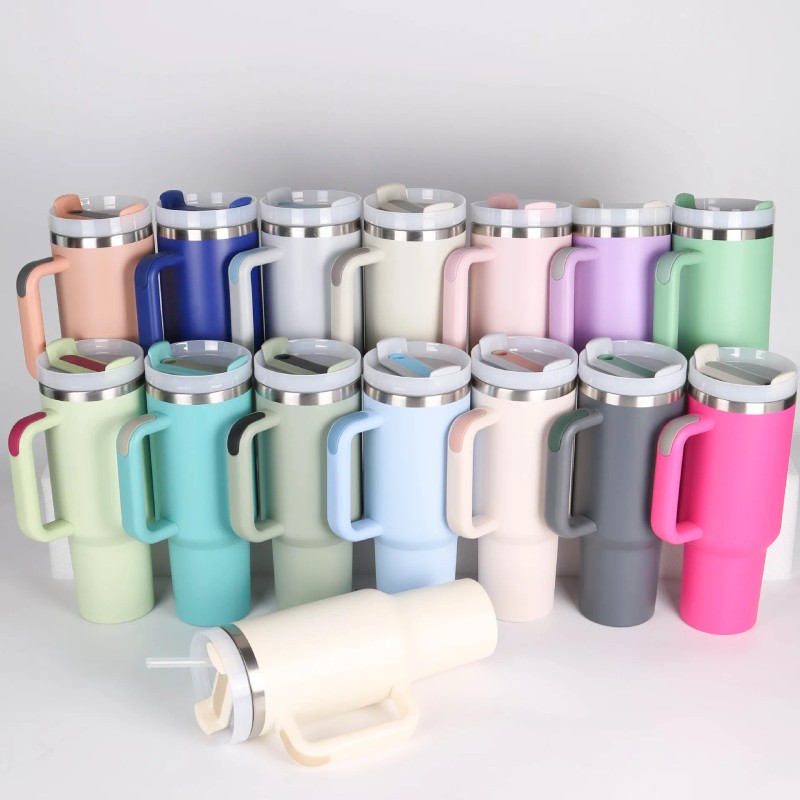 Us H20 40 OZ Powder Coated Travel Mug Car Cup
