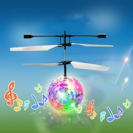LED Luminous Electric Flying Ball Helicopter for Kids Induction Flying Toy Hand Control RC Flying Light Up Toys Indoor Outdoor Game