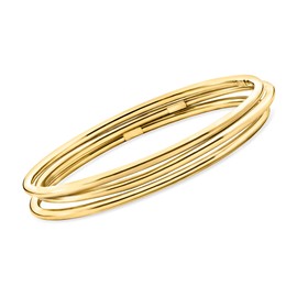 Ross-Simons Italian 22kt Gold Over Sterling Jewelry Set: 3 Polished Bangle Bracelets. 8.5 inches