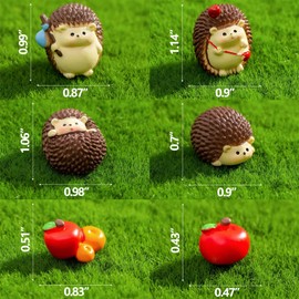 Cute Hedgehog Car Dashboard Decor, Car Accessories for Women Interior Aesthetic Hedgehog Figurines Rearview Mirror Ornament, Set of 6