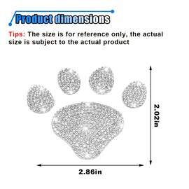 2PCS Bling Rhinestone Car Sticker Decal, Self Adhesive Crystal Dog Paw Sticker for Women, Bumper Decoration Decal for Car, Window, Mirror, Laptop, Truck, Motorcycle, Helmet (Foot)