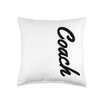 Team Player Coach White Vertical Logo Throw Pillow, 16x16, Multicolor