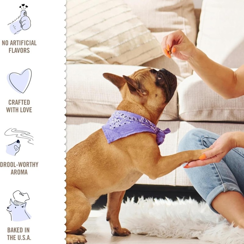 Three Dog Bakery Lick'n Crunch! Golden & Vanilla Sandwich Cookies,