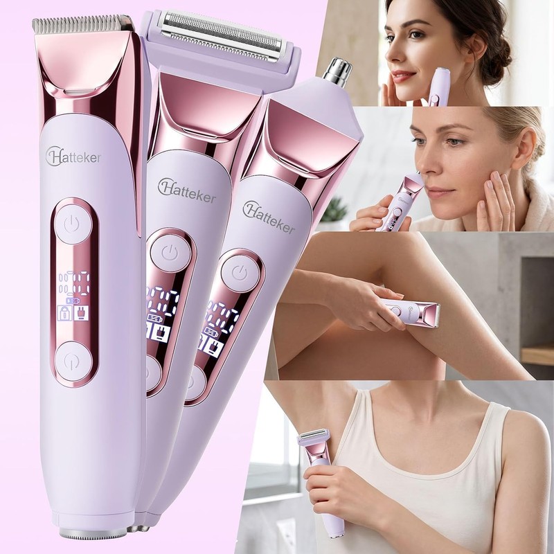 Hatteker Bikini Trimmer for Women,4-in-1 Dual Head Women's Electric Razor