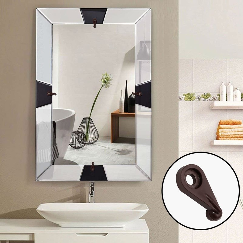 Jiozermi 60 Pcs Glass Window Retainer Clips Kit, Brown Mirror