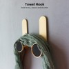 2Pcs Towel Hook Brass Clothes Coat Robe Hanger for Bathroom
