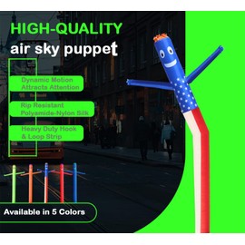10 FT Inflatable Tube Man for 12''/30cm Blower (Blowers Not Included) Air Puppet Dancer Waving Sky Man for Mall Opening,Outdoor Advertising Tool,Business Promotion (Orange (Blower Not Included))