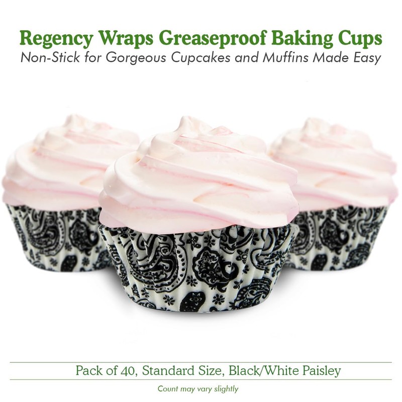 Regency Wraps Greaseproof Professional Grade Baking Cups, Pack of 40,