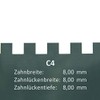 Glue application spatula according to TBK 180/250 mm, serrated, non-serrated,