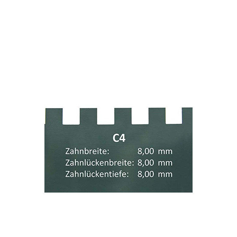 Glue application spatula according to TBK 180/250 mm, serrated, non-serrated,
