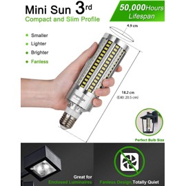 DragonLight 60W Superhell BUT Light LED Light Fanbless (replaced 500watt) - E27 LED lamp with adapter E40-5000K cool white 7200 lumens in the lighting field - Garage Workshop Street Light