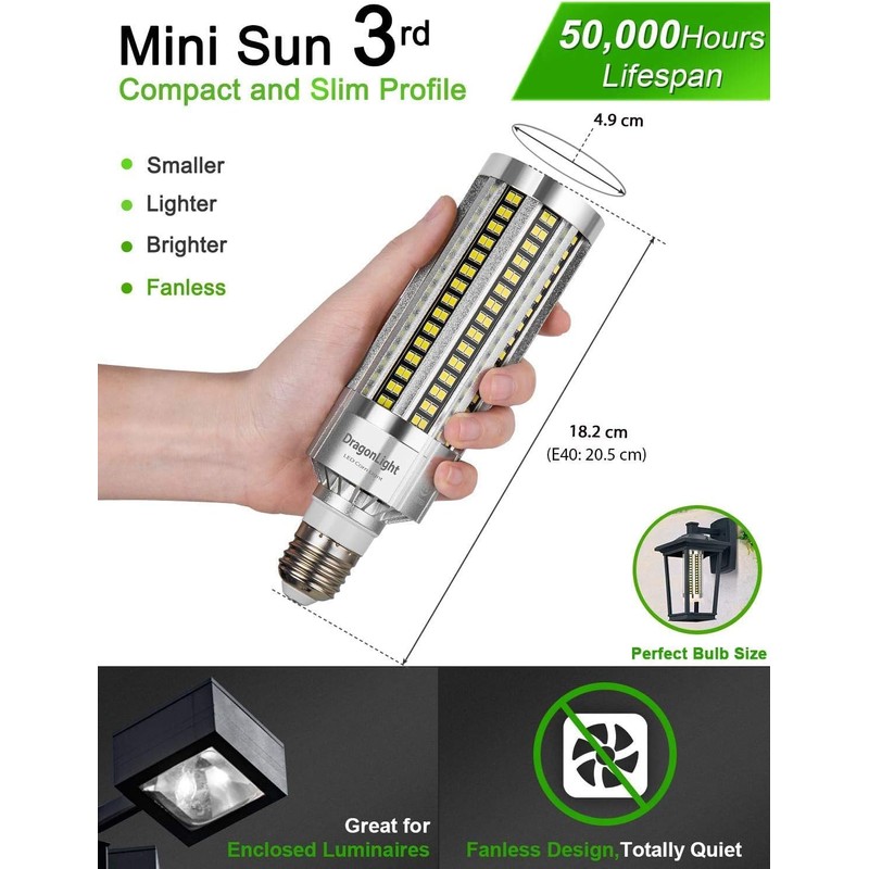 DragonLight 60W Superhell BUT Light LED Light Fanbless (replaced 500watt)