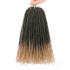 Leeven 9 Packs Micro Twist Crochet Hair 8 Inch Bob Crochet Braids Pre looped Ombre Mini Passion Twist Mini Senegalese Twist Crochet Hair Micro Braids Crochet Hair Extensions T27#