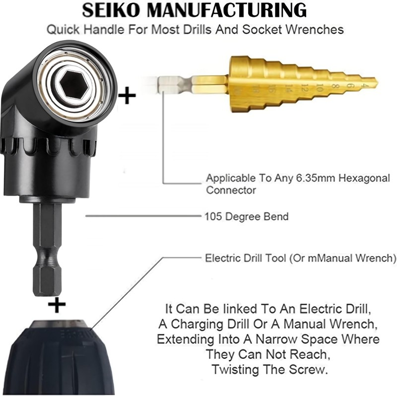 GUYISTE 1 piece 105° angle holder, angle wrench attachment adapter,