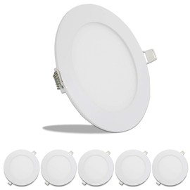 5 Pack Leisure LED RV Boat Recessed Ceiling Light 720 Lumen Super Slim LED Panel Light DC 12V 5.75" 9W Full Aluminum Downlights 700 Lumen Warm (Warm White)