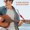 YUEKO Cool Lightning Pattern Flame Guitar Strap for Electric Guitar