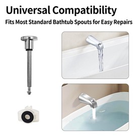 YKEBVPW 2 Set Tub Spout Diverter Repair Kit Includes 2 Diverter Valve Stems Cup Seals Gates Bathtub Faucet Replacement Parts for Universal Shower Chrome Repair Kit