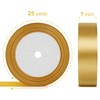 Showin Double Face Gold Polyester Satin Ribbon,1” x Continuous 25