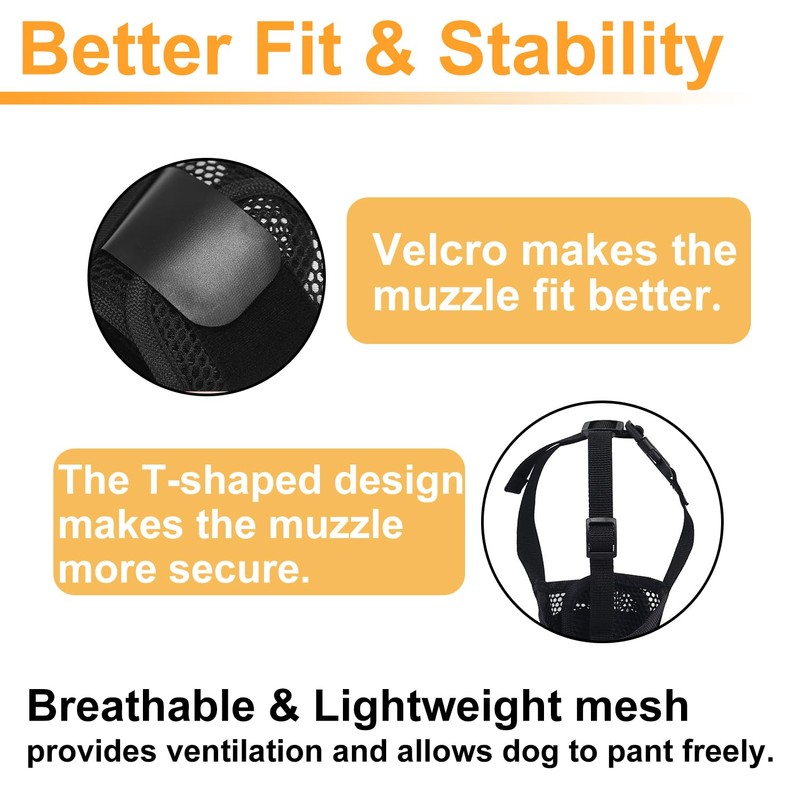Dog Muzzle Soft Mesh Muzzle - Adjustable Breathable Dog Muzzle,