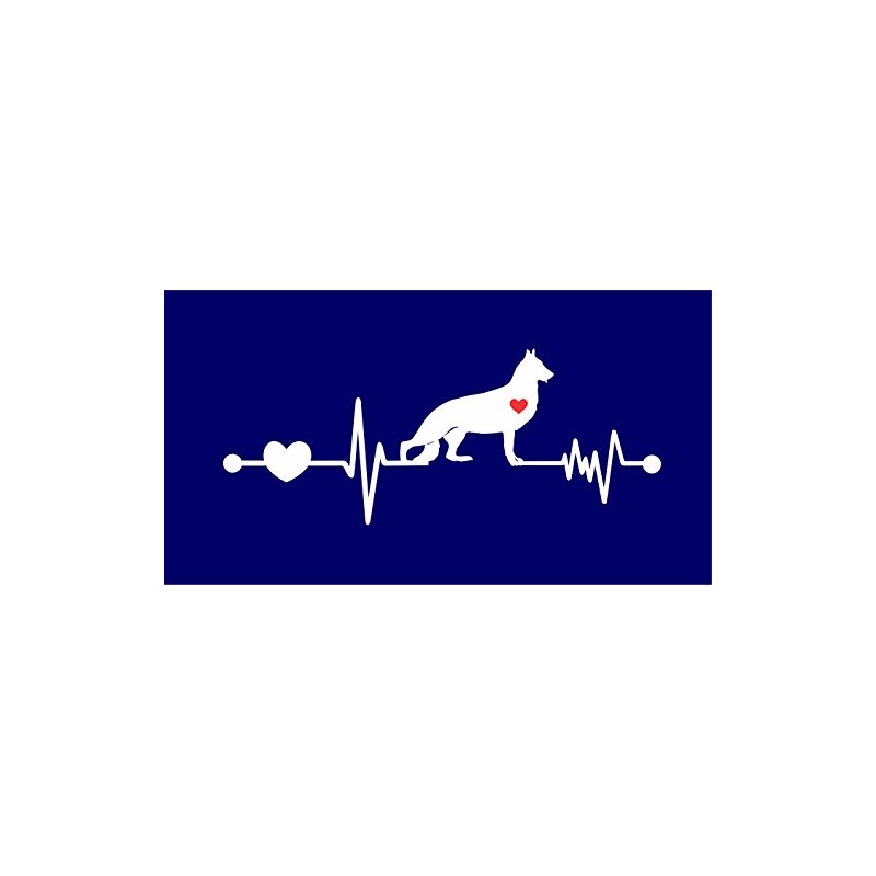 German Shepherd Lifeline with Red Heart Vinyl Decal Car Truck