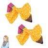 BOXOB 2pcs Cute Yellow Pencil Hair Bows Clips, Back to