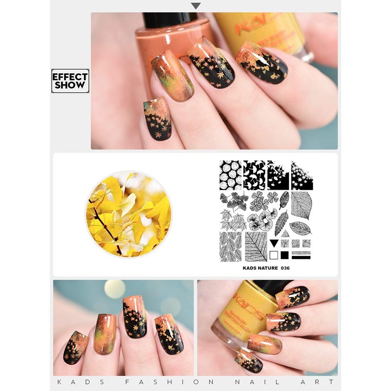 KADS Nail Stamp Plate, Maple Leaf Stamping Nail Plate, Nail