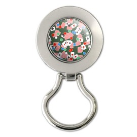 Poker Chips and Ace Cards Pattern Magnetic Metal Eyeglass ID Badge Holder