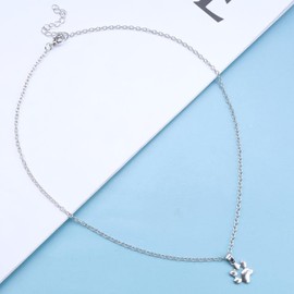 Dervivea Vintage Paw Print Choker Necklace Dog Cat Panda Footprints Necklace Silver Print Pendant Necklace Minimalist Animal Paw Print Necklace Jewellery for Women and Girls