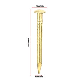 Kodrily Gold Small Nails, 100PCS Hardware Nails Assortment Kit, Round Head Brass Nail, Tiny Finishing Nails Accessories for Household Wood Picture Hanging String Art (18mm Long)