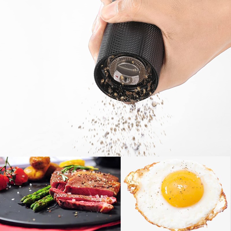 ARKNOAH Premium Pepper Grinder - Adjustable Coarseness with Aircraft-Grade Aluminum