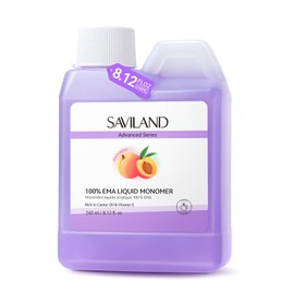 SAVILAND Advanced Monomer Acrylic Nail Liquid: Pure EMA Acrylic Liquid Peach Scent Nail Acrylic Monomer Liquid Non-Yellowing EMA Monomer For Acrylics Powder NailArt 240 ml