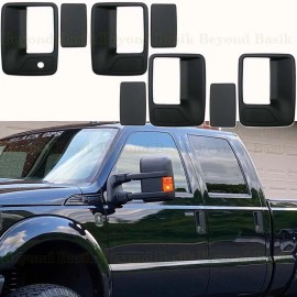 Torox 1999-2016 Ford F250 F350 F450 F550 Crew 4 Door Handle COVERS W/1 KH MATTE BLACK