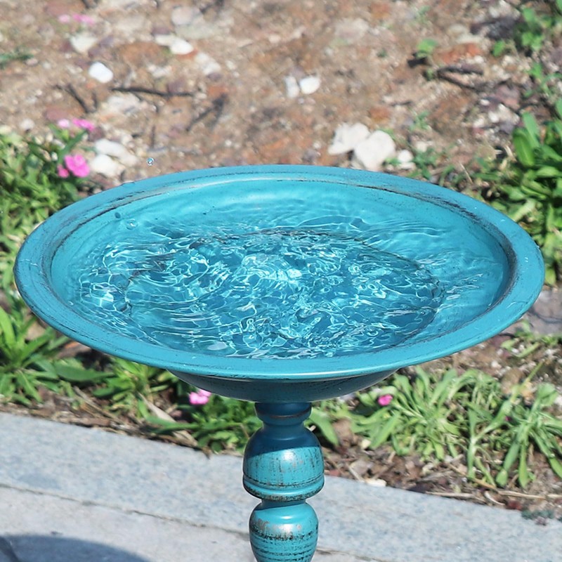 AIHAOKAN 26.6”H×12.3" W Cast Iron Pedestal Bird Bath，Metal Birdbaths Bird