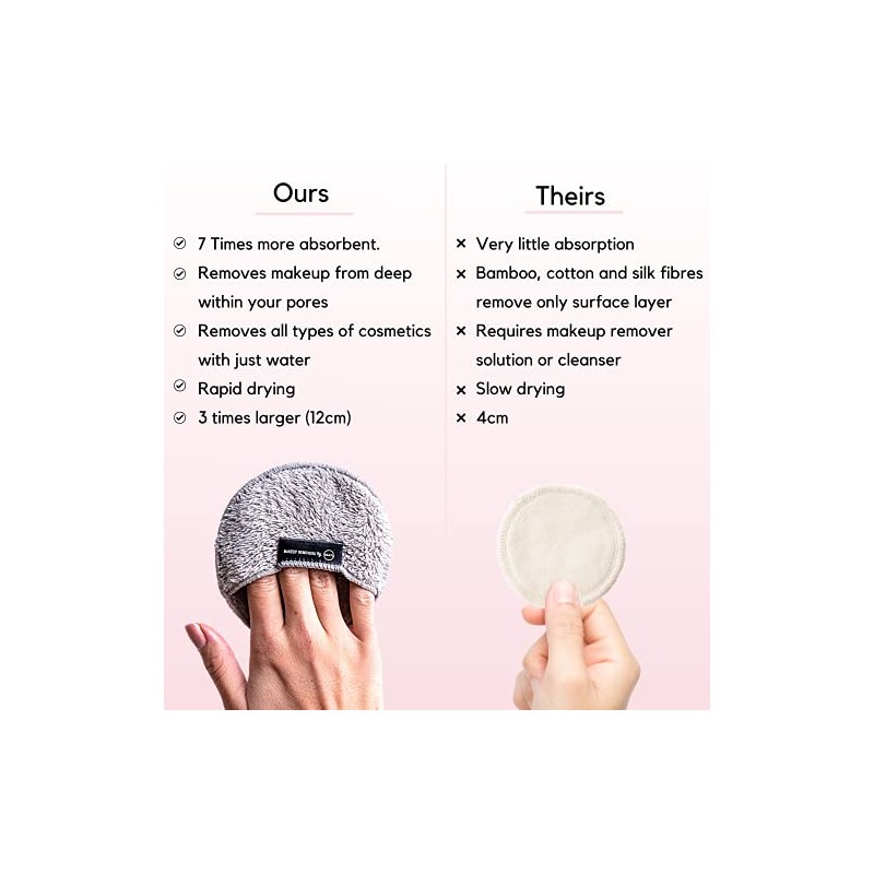 Ogato- Juego de almohadillas reutilizables para eliminar maquillaje, ecológicas, reutilizables,