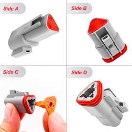 SYOWADA 338PCS Deutsch Connector Kit 2 3 4 6 8 12 Pin Connectors DT Deutsch Crimping Tool Waterproof Electrical Connector Automotive Repair Removal Tool Kit