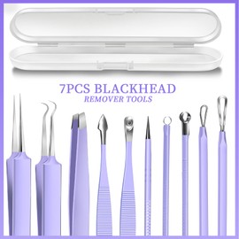 Teenitor Pimple Popper Tool Kit and Blackhead Remover Tools, Ingrown Hair Tweezers, Professional Blackhead Extractor Pimple Extractor Comedone Extractor, Black Head Remover for Face