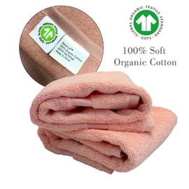 Pink Initial Hand Towel for Bathroom - Monogrammed Luxury Hotel Quality Decorative Embroidered Towel for Powder Room, Spa - GOTS Organic Certified - Set of 2 Letter T