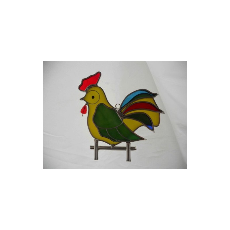 Stained Glass Rooster Suncatcher