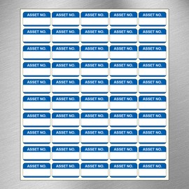 Asset Number Quality Control Labels- 250 Stickers 38mm x 22mm Blue
