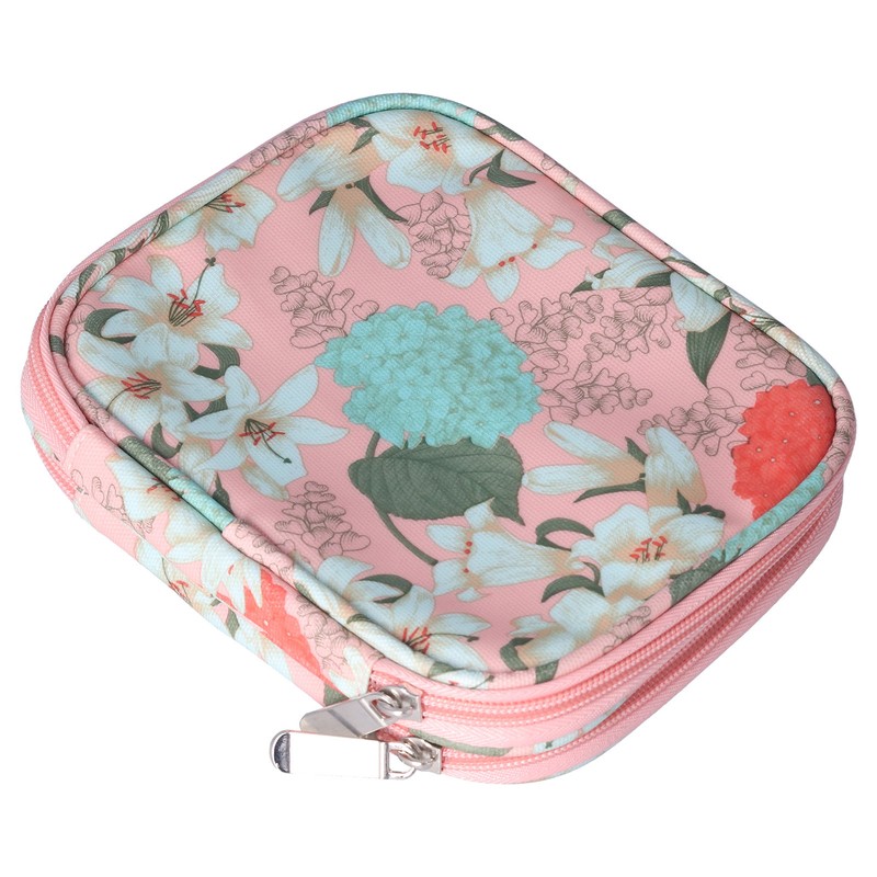 Storage Bag Waterproof Oxford Cloth Pink Lily Portable Household Daily