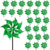Qualirey 24 Pcs Reflective Pinwheels with Stakes Sparkly Pinwheels for