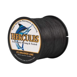 Hercules Super Cast 300M 328 Yards Braided Fishing Line 60 LB Test for Saltwater Freshwater PE Braid Fish Lines Superline 8 Strands - Black, 60LB (27.2KG), 0.40MM