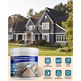 Transparent Waterproof Sealant,35oz Clear Transparent Waterproof Coating,Liquid Invisible Water Proof Agent for Roofs Walls,Garden,Bathroom,Kitchen Indoor & Outdoor Water Proof Sealant