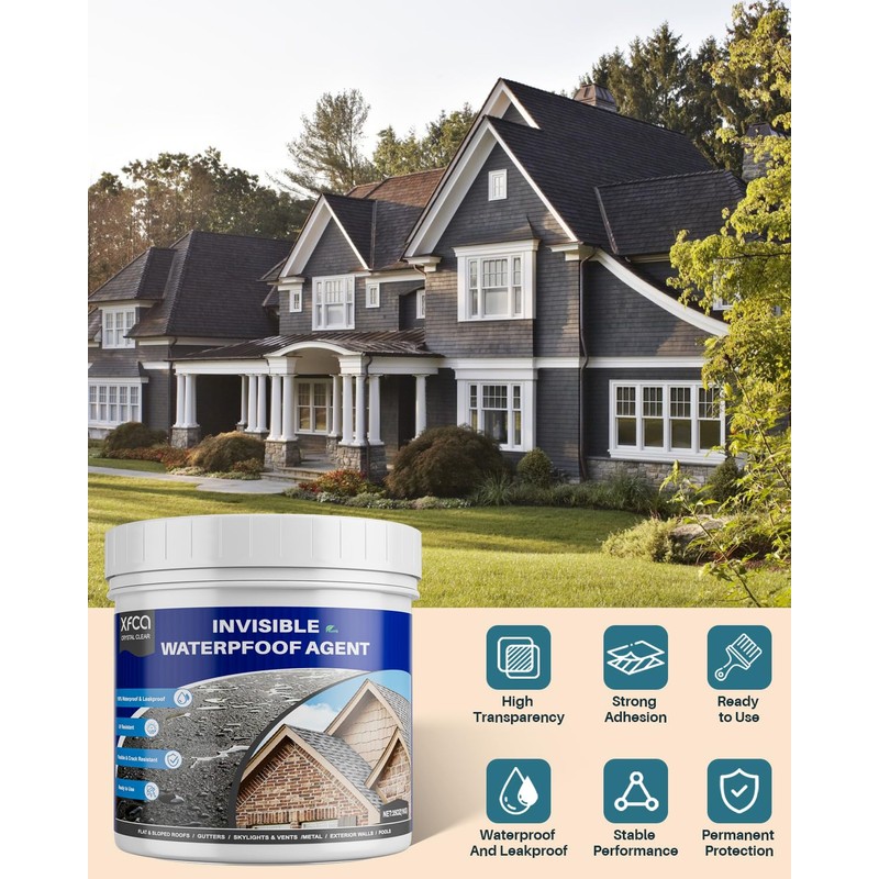 Transparent Waterproof Sealant,35oz Clear Transparent Waterproof Coating,Liquid Invisible Water Proof
